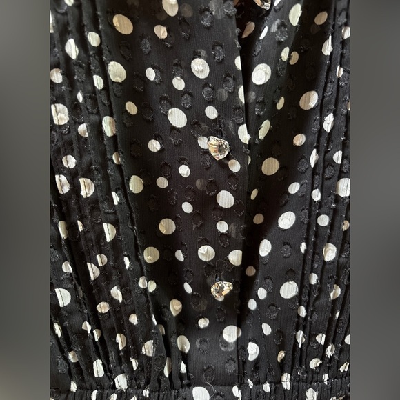 Marc Jacobs The Kat Dress Polka Dot Size 0 Peter Pan Collar Black & White - Picture 4 of 14